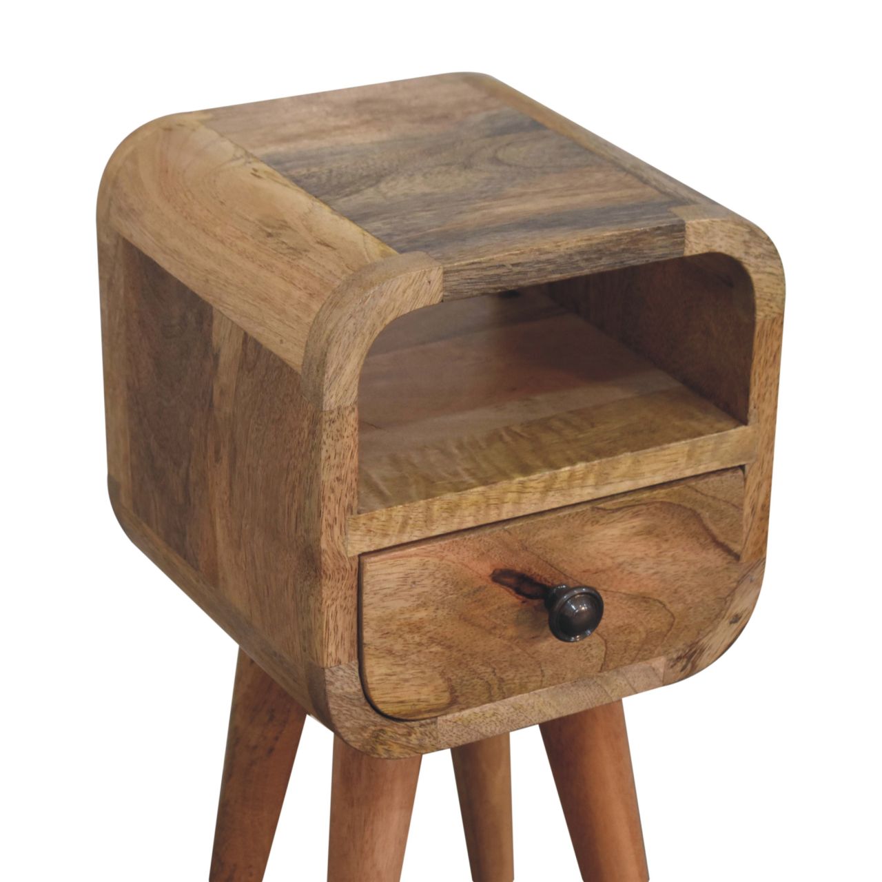 Extra Mini Oakish Curve Open Slot Bedside - Home Chairs