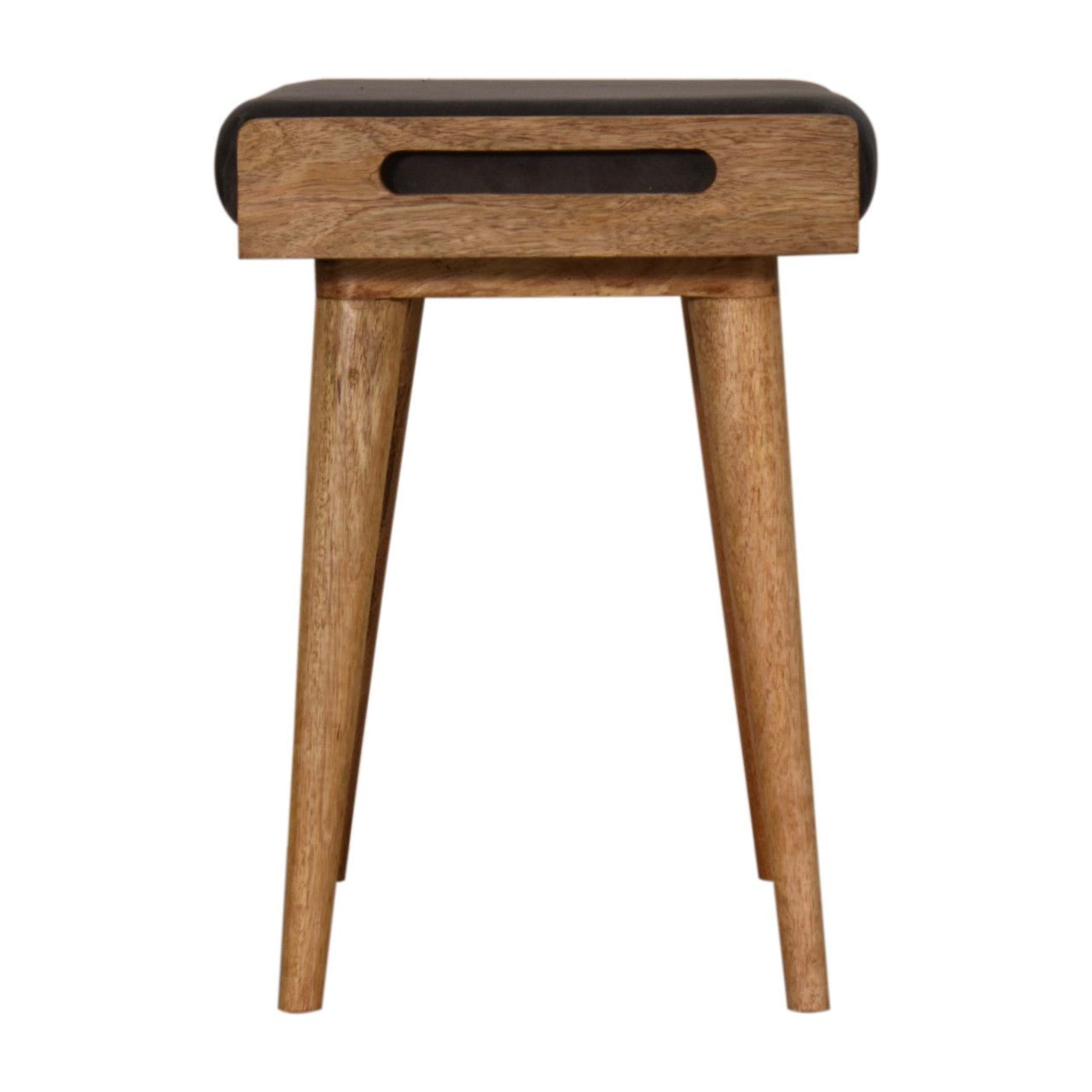 Grey Velvet Tray Style Footstool - Home Chairs