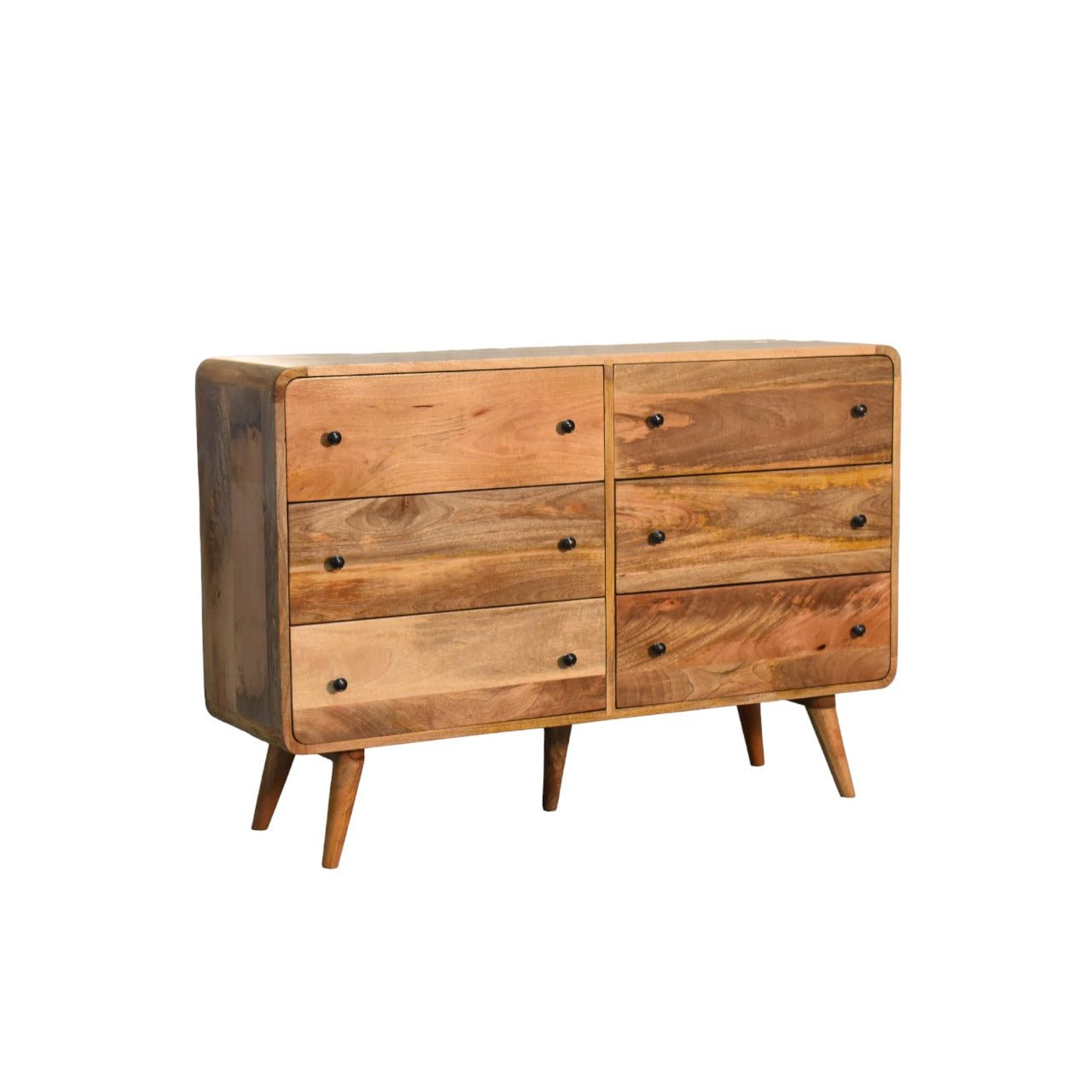 Large Curved Oak - ish Chest - Home Chairs