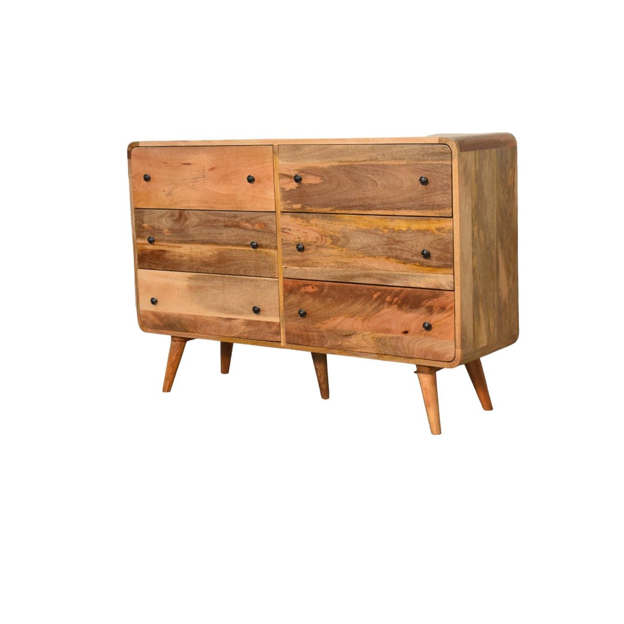 Large Curved Oak - ish Chest - Home Chairs