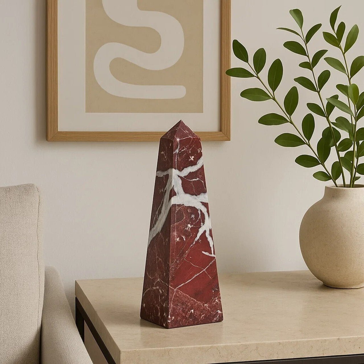 Mabel Obelisk Red Marble - Home Chairs