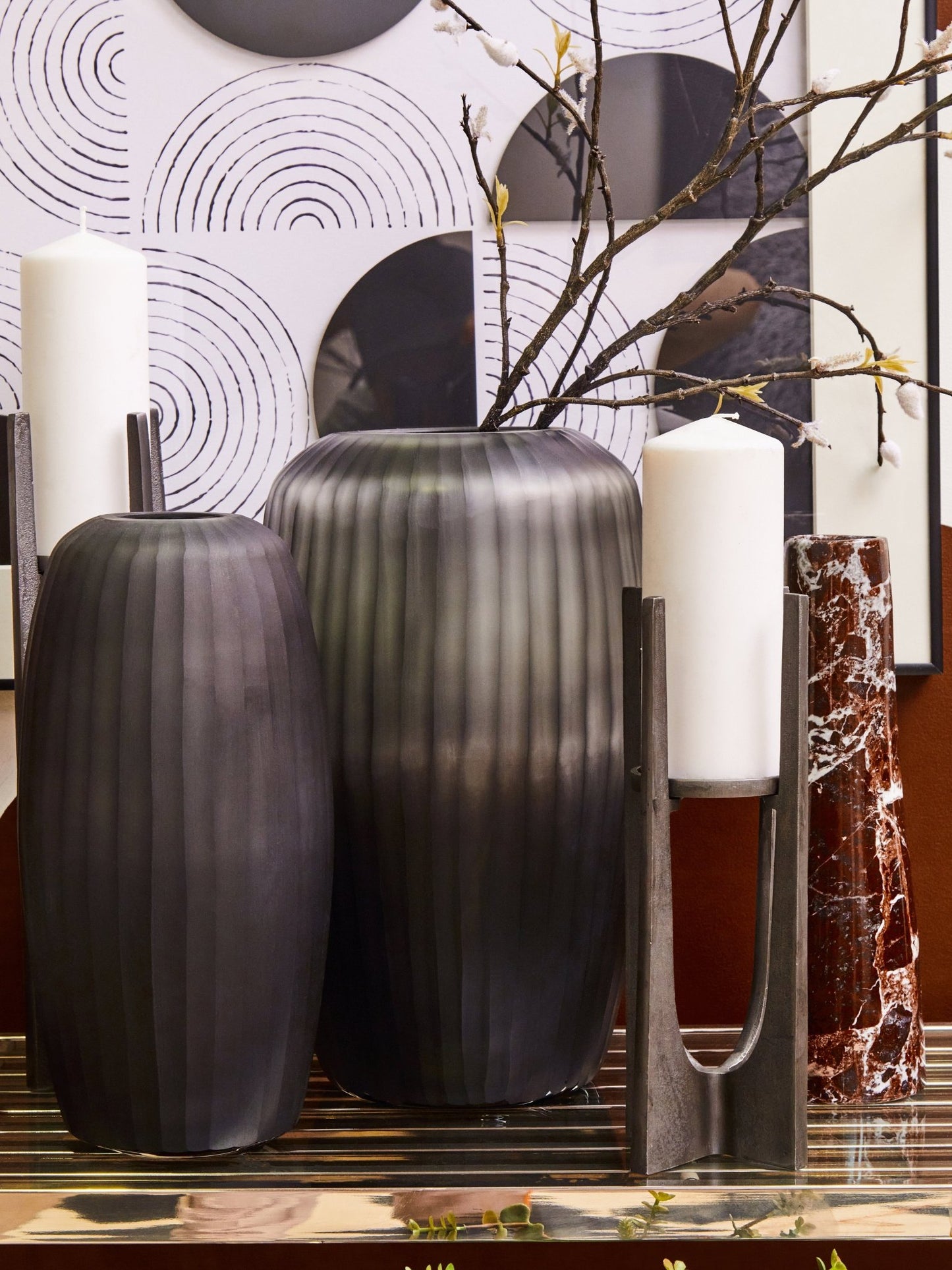 Mabel Vase Red Marble - Home Chairs