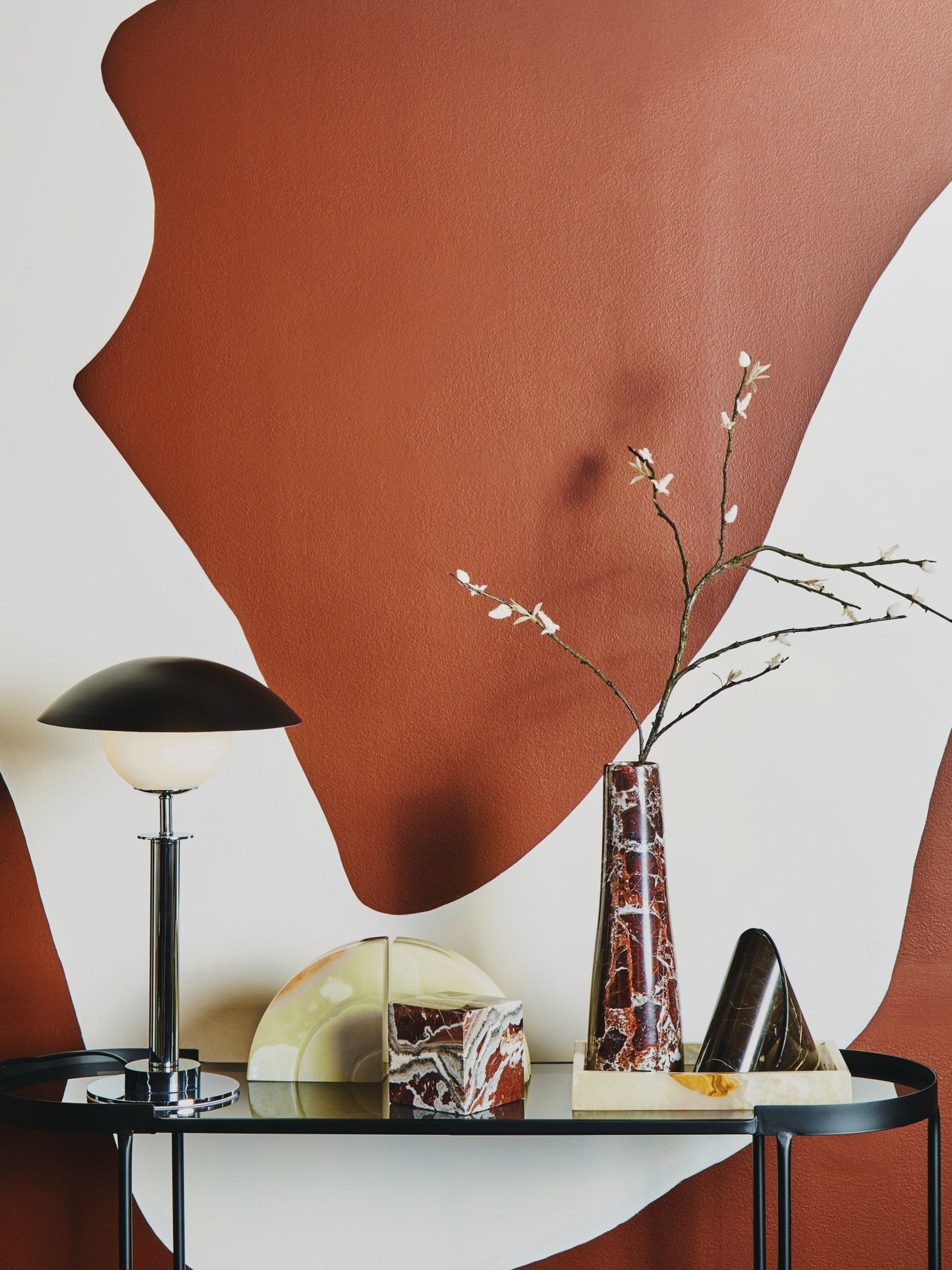 Mabel Vase Red Marble - Home Chairs