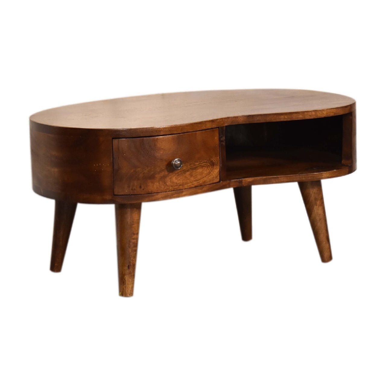 Mini Chesnut Wave Coffee Table - Home Chairs
