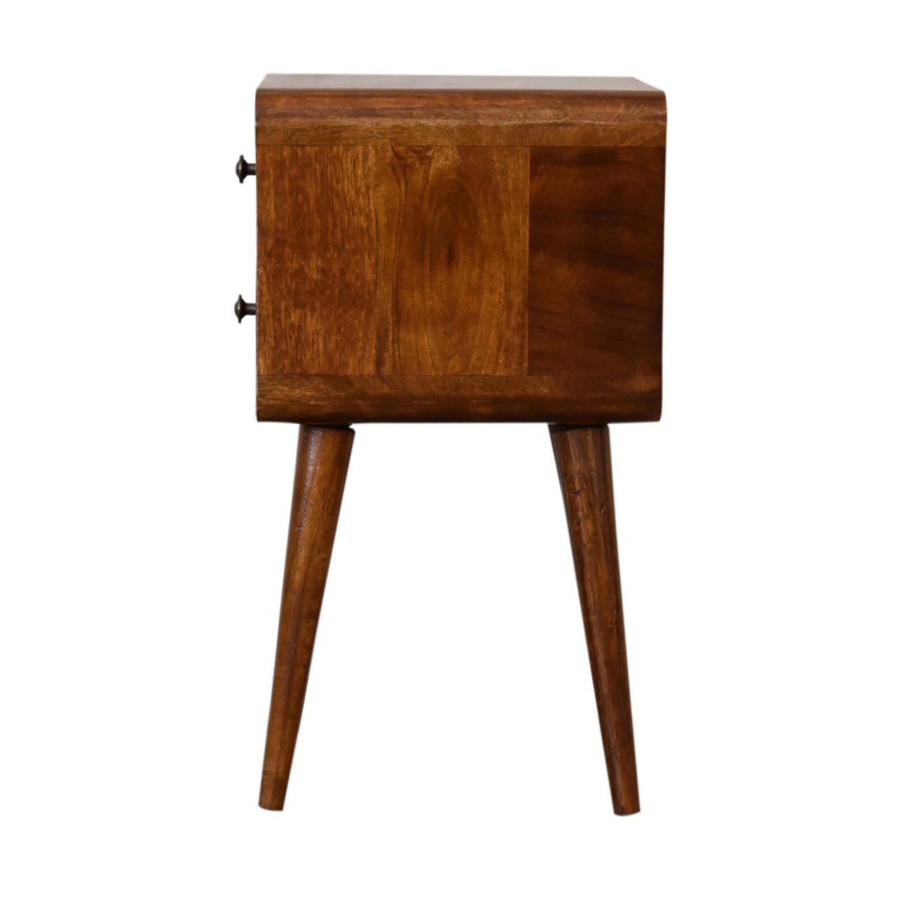 Mini Chestnut Curved Bedside - Home Chairs