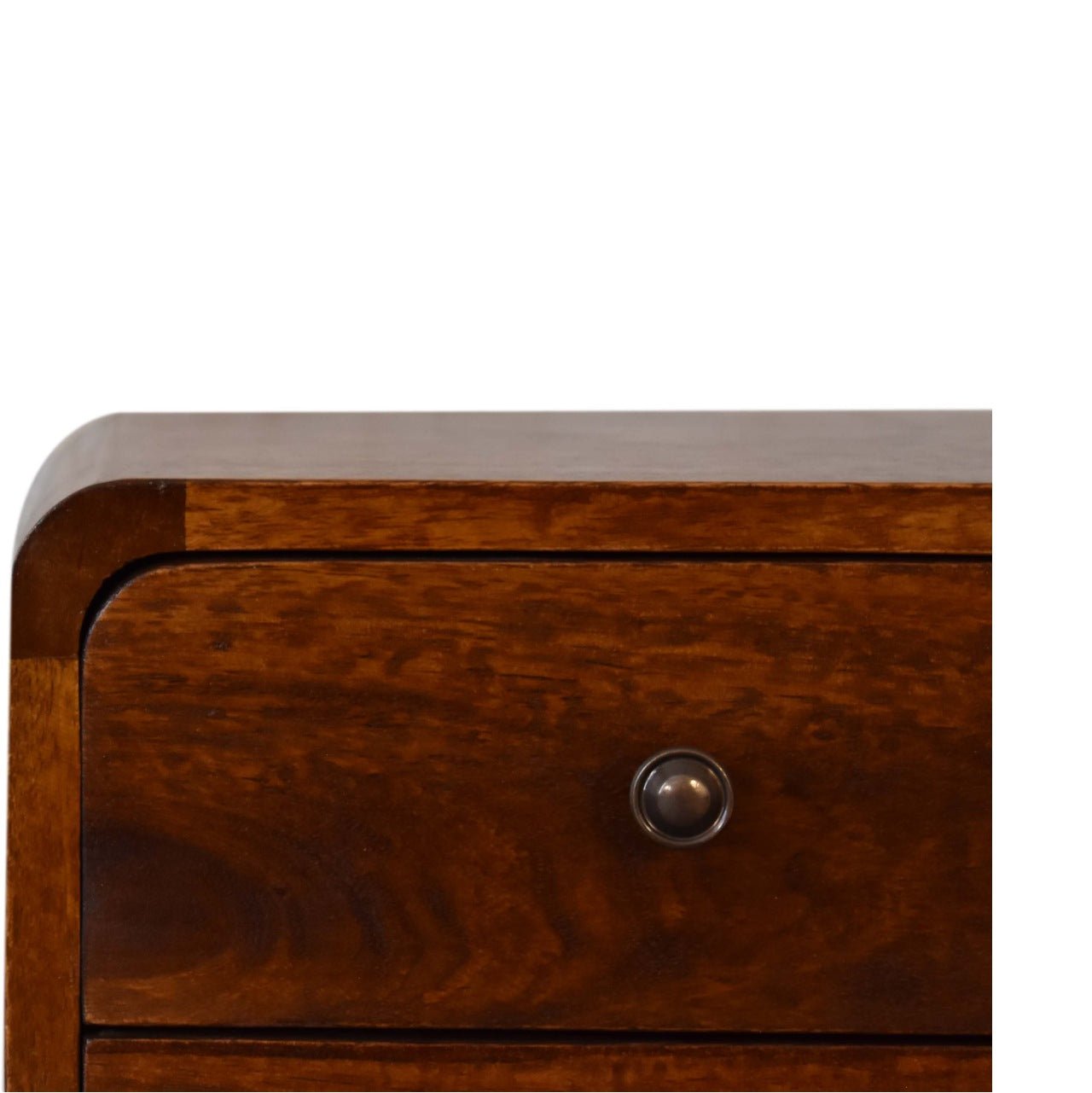Mini Chestnut Curved Bedside - Home Chairs