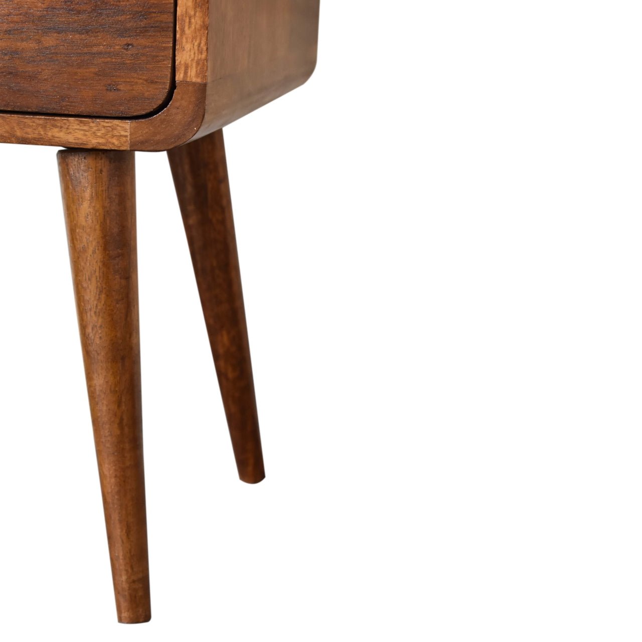 Mini Chestnut Curved Bedside - Home Chairs