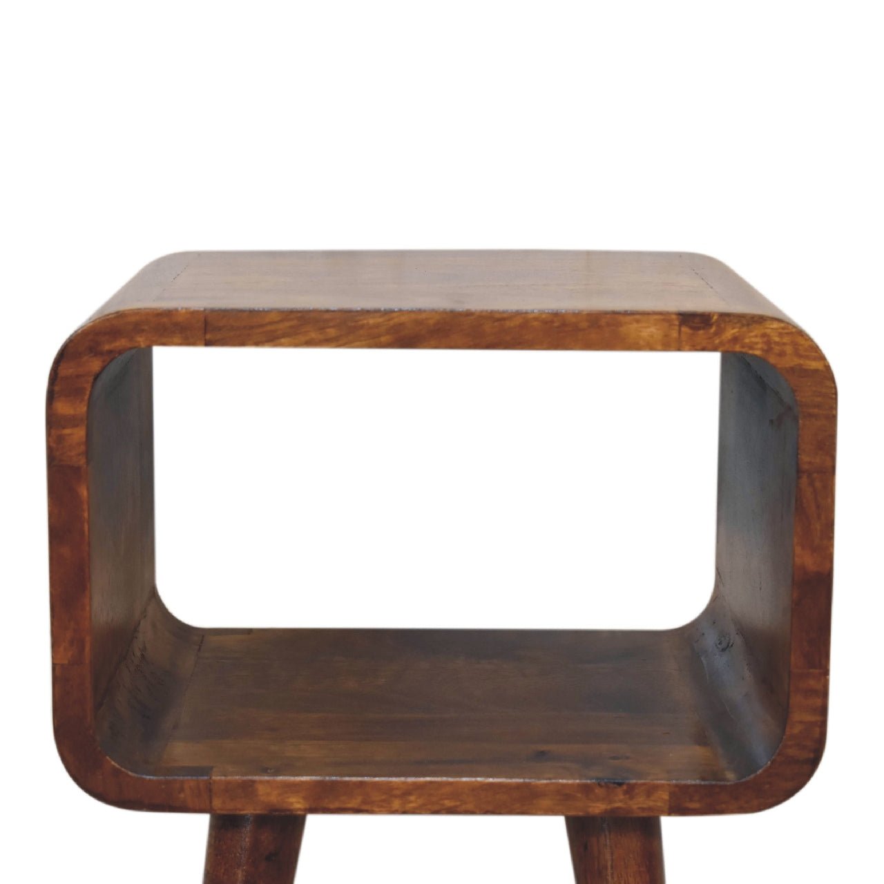 Mini Chestnut Curved Open Bedside - Home Chairs