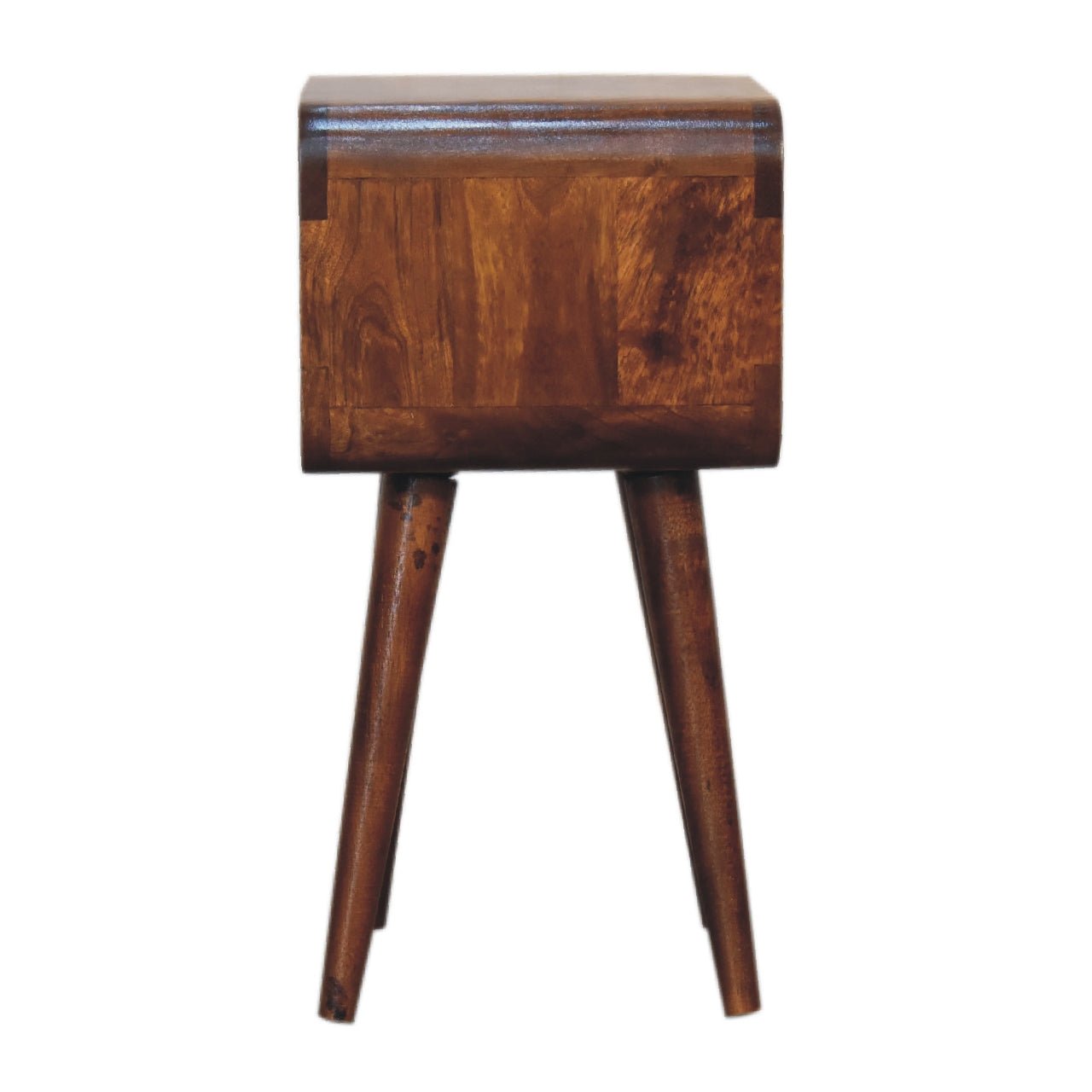 Mini Chestnut Curved Open Bedside - Home Chairs