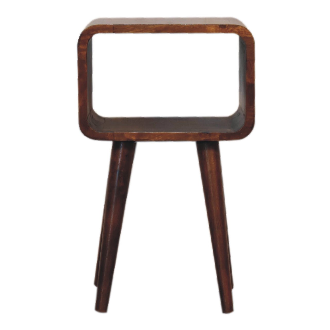 Mini Chestnut Curved Open Bedside - Home Chairs