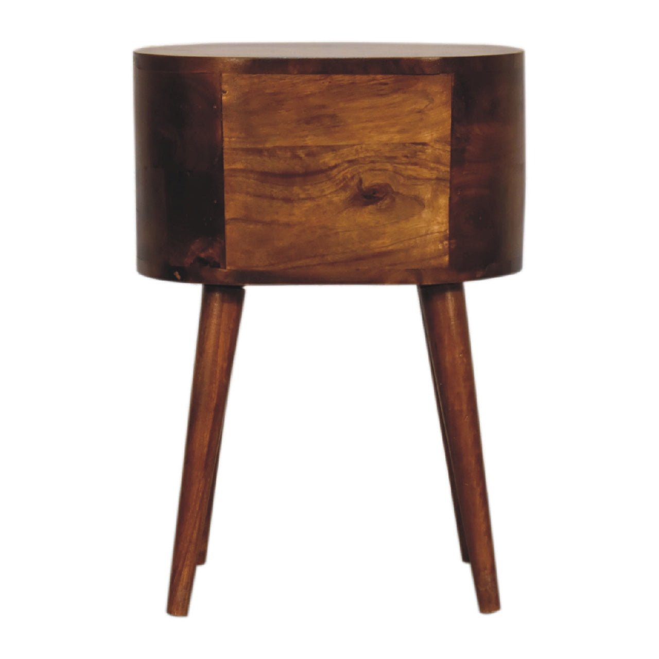 Mini Chestnut Rounded Bedside Table - Home Chairs