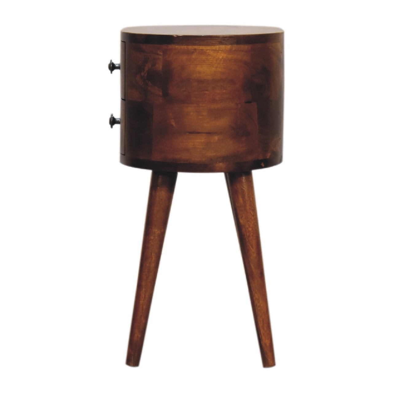 Mini Chestnut Rounded Bedside Table - Home Chairs