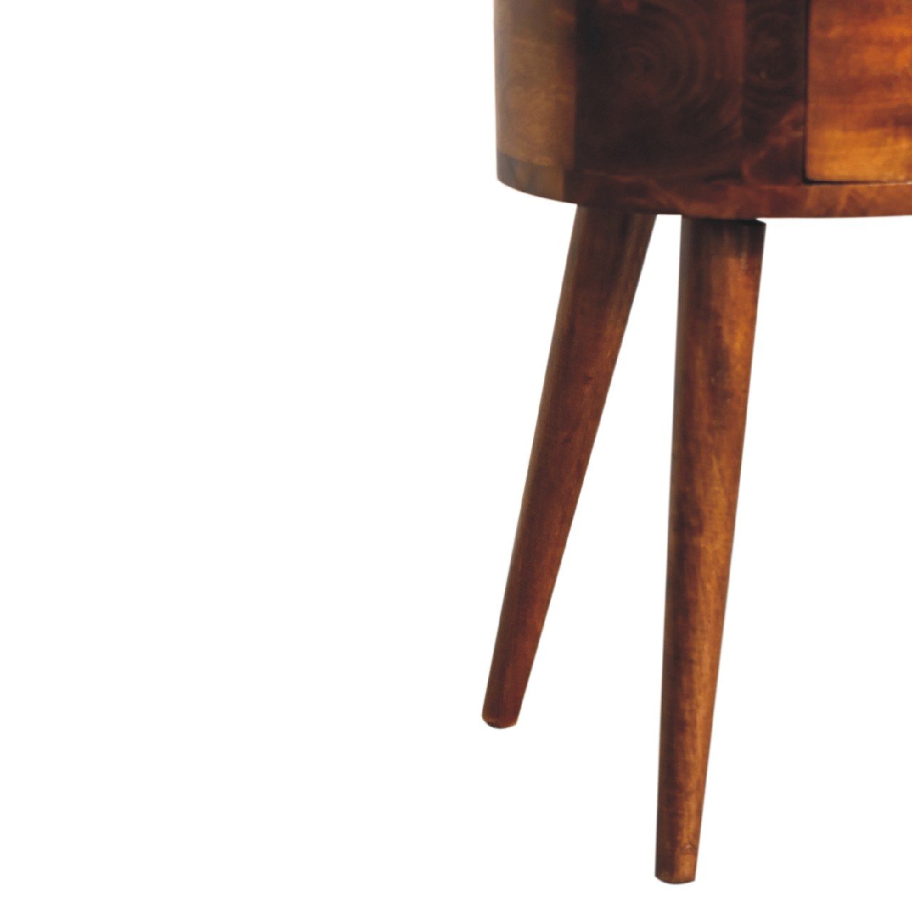 Mini Chestnut Rounded Bedside Table - Home Chairs