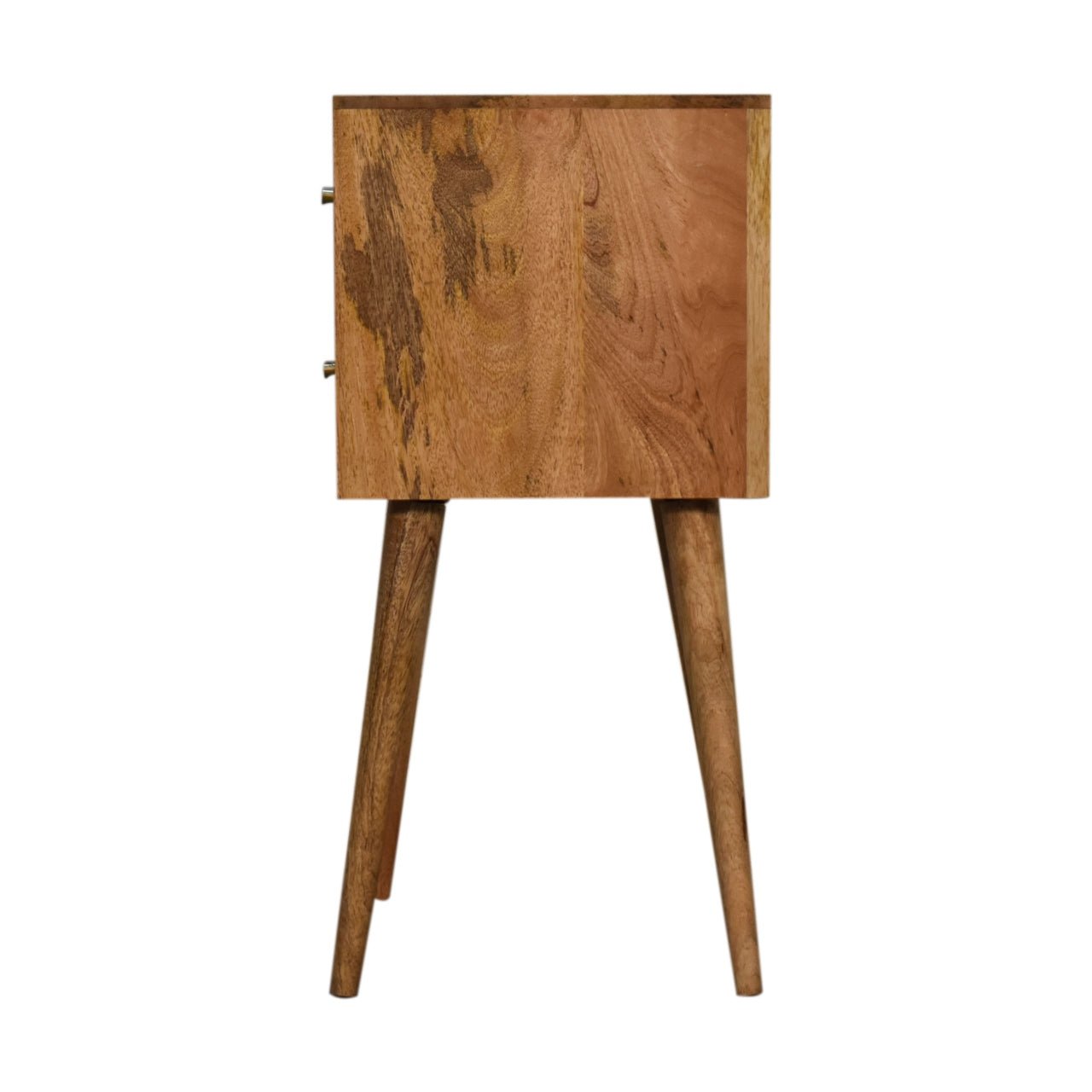 Mini Cube Carved 2 Drawer Bedside - Home Chairs