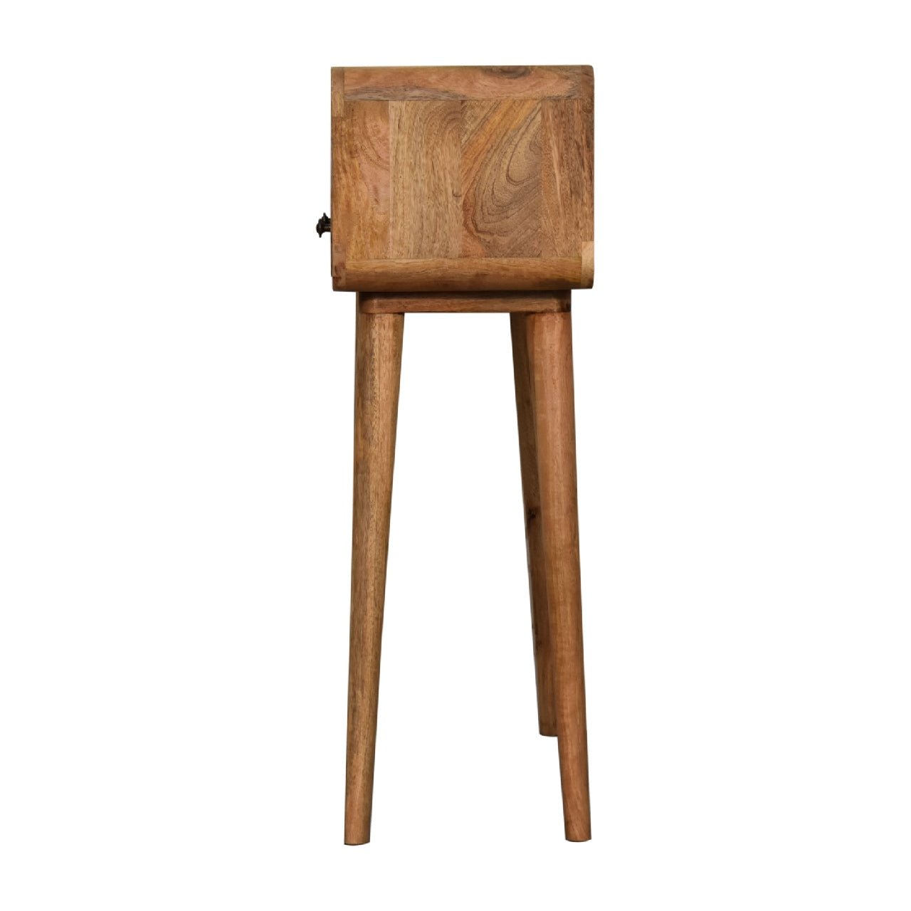 Mini Curved Oak - ish Console Table - Home Chairs