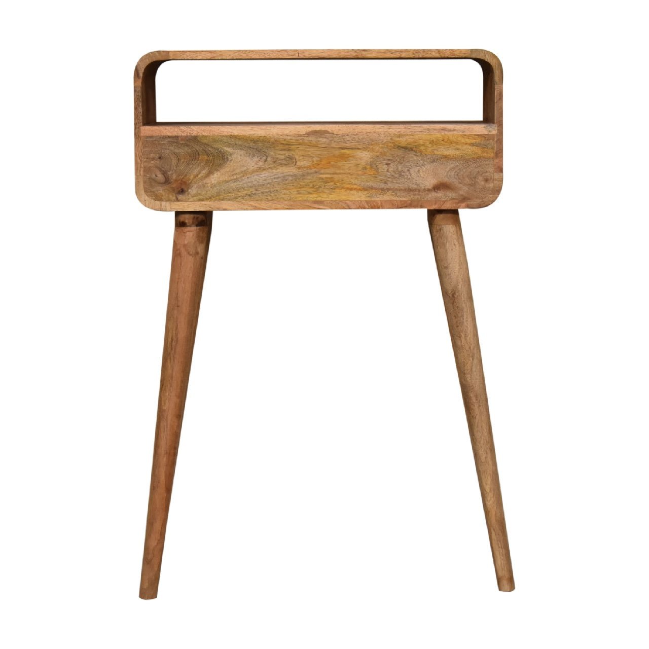 Mini Curved Oak - ish Console Table - Home Chairs