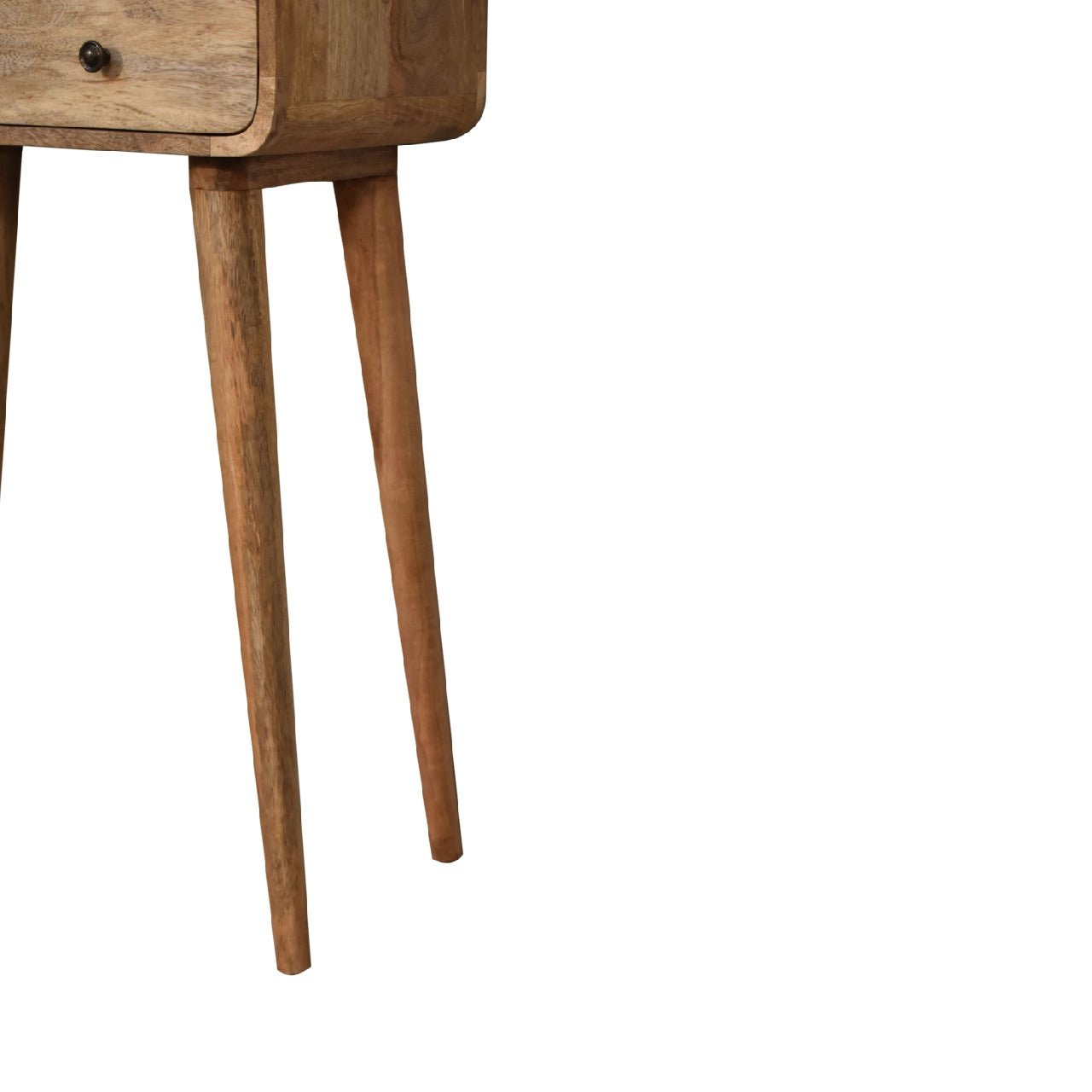 Mini Curved Oak - ish Console Table - Home Chairs