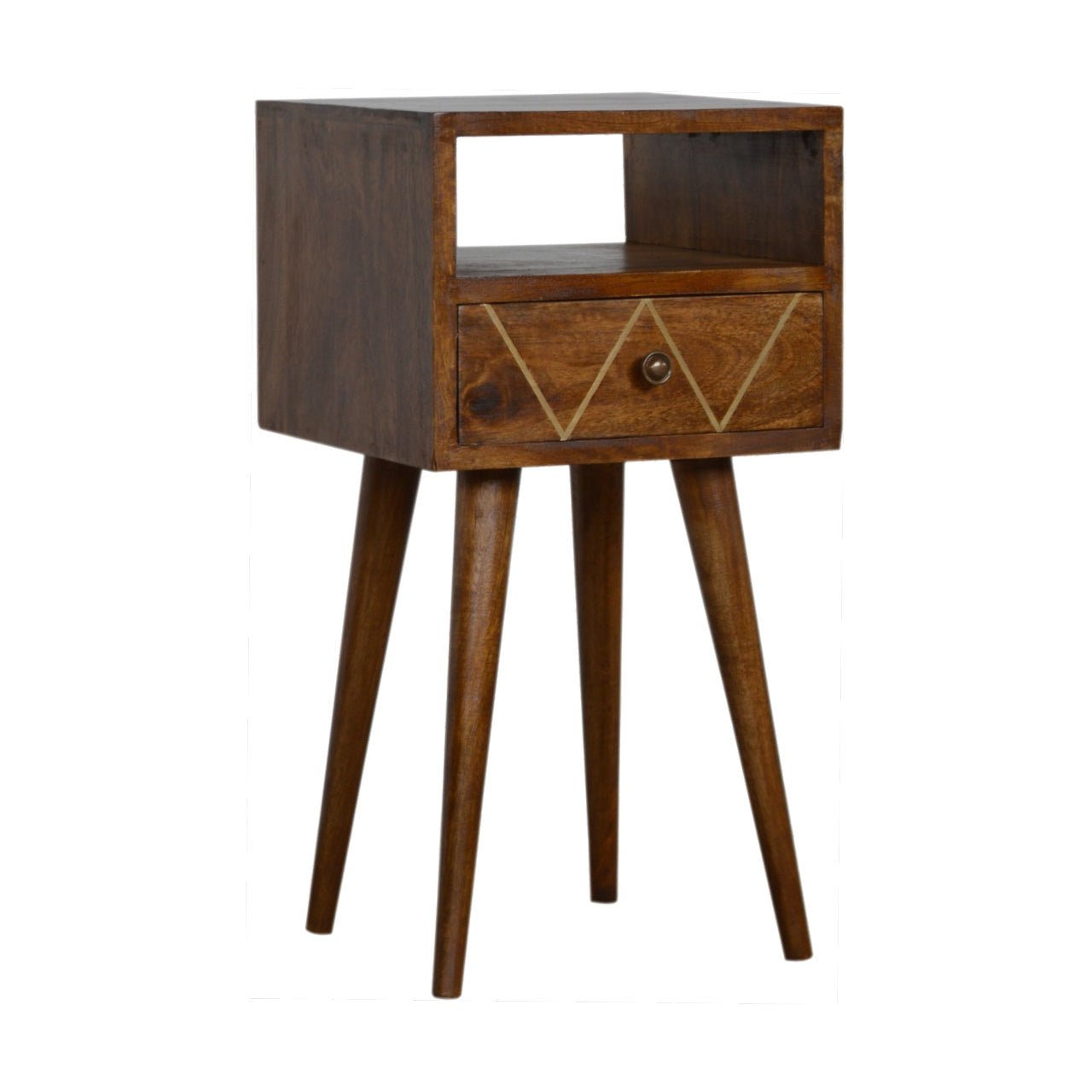 Mini Geo Brass Bedside - Home Chairs