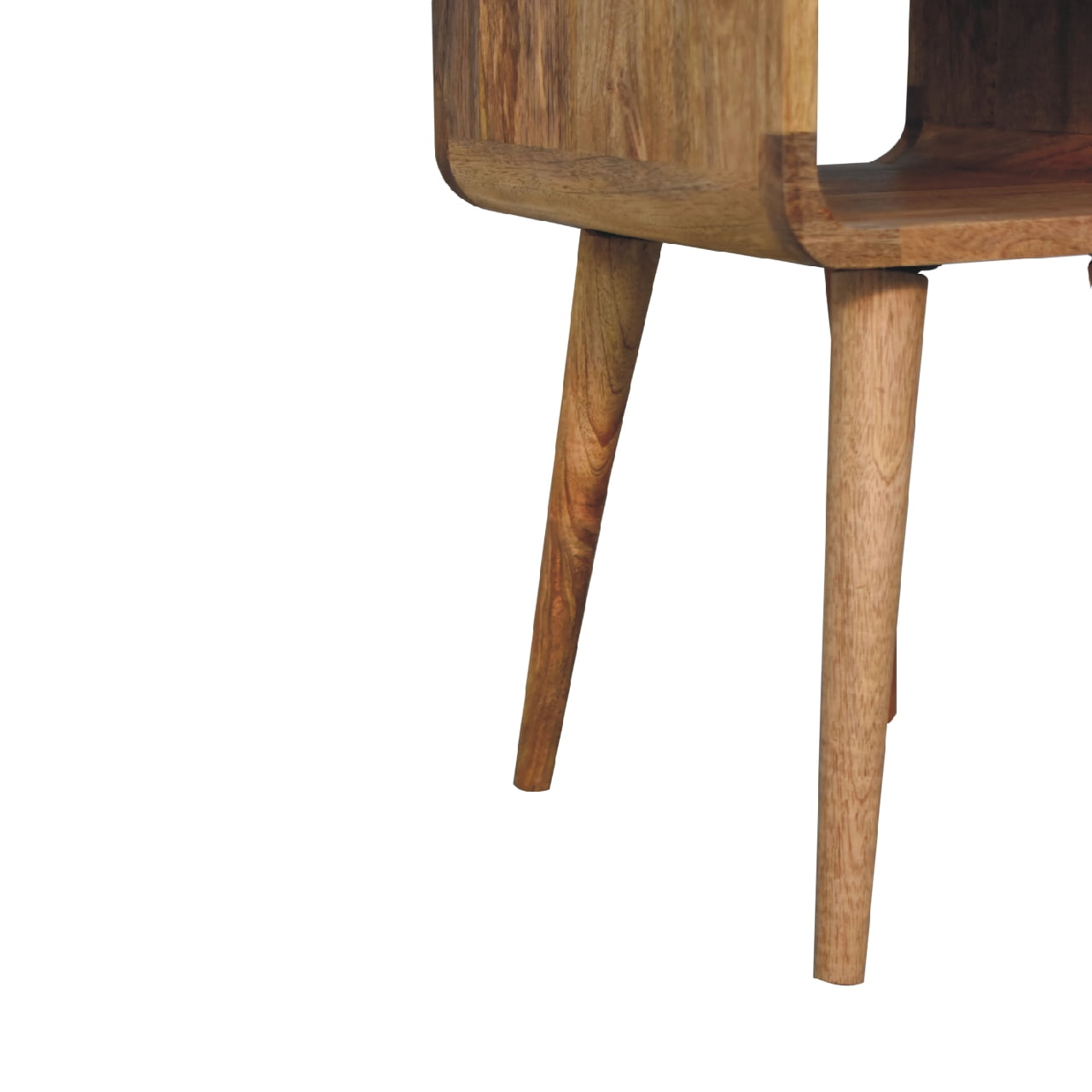 Mini Oak - ish Curve Lower Bedside - Home Chairs