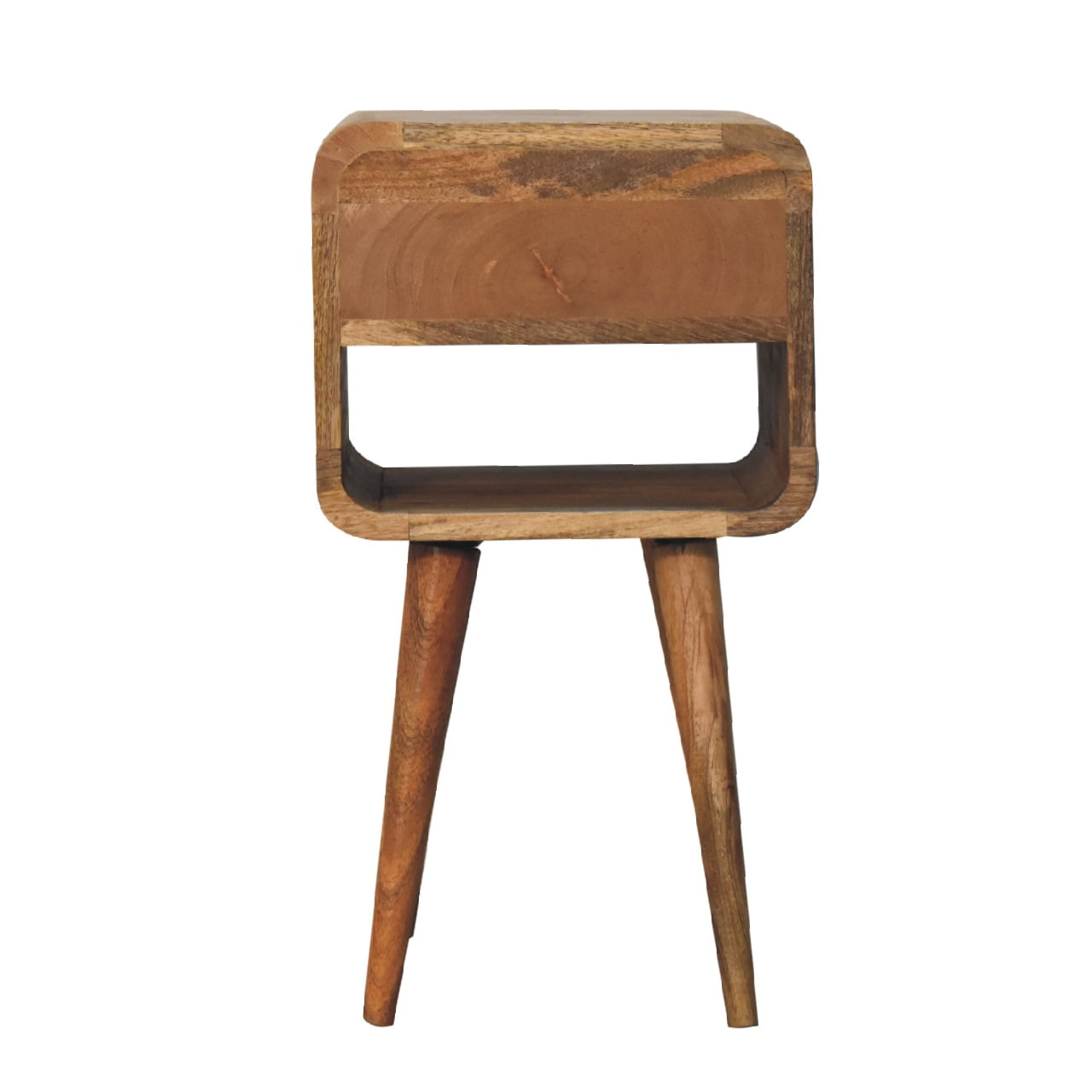 Mini Oak - ish Curve Lower Bedside - Home Chairs