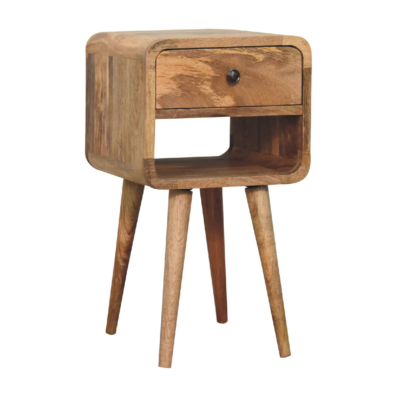Mini Oak - ish Curve Lower Bedside - Home Chairs