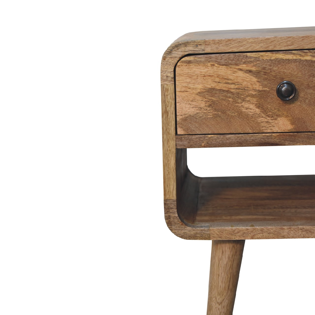 Mini Oak - ish Curve Lower Bedside - Home Chairs