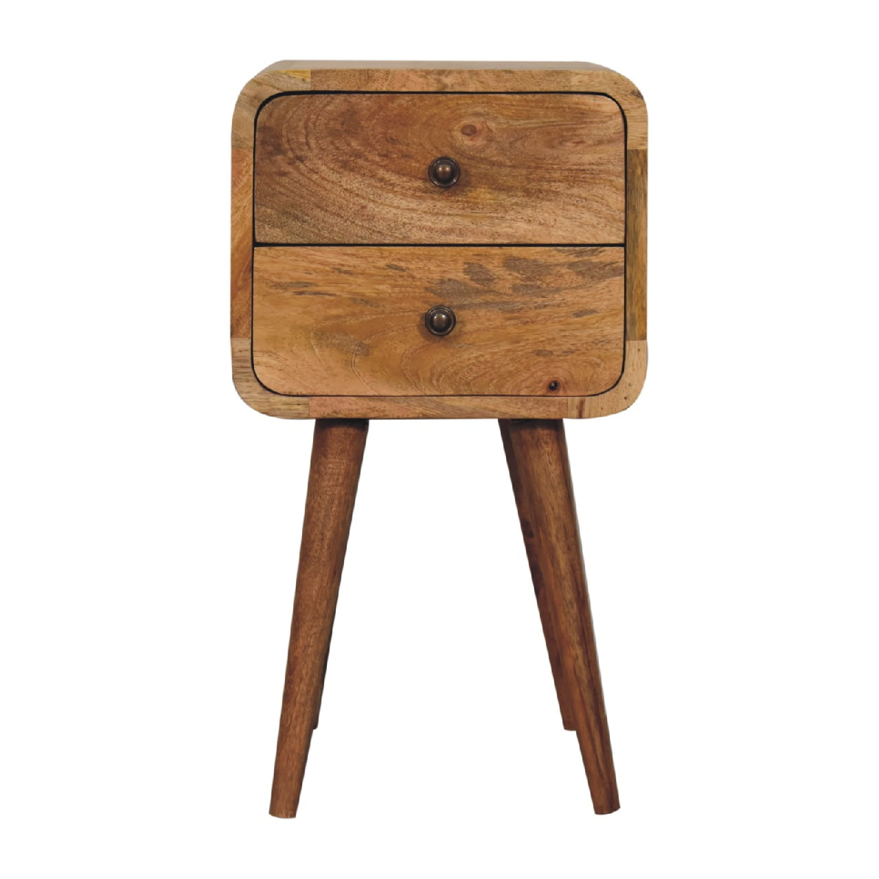 Mini Oak - ish Curved Bedside - Home Chairs
