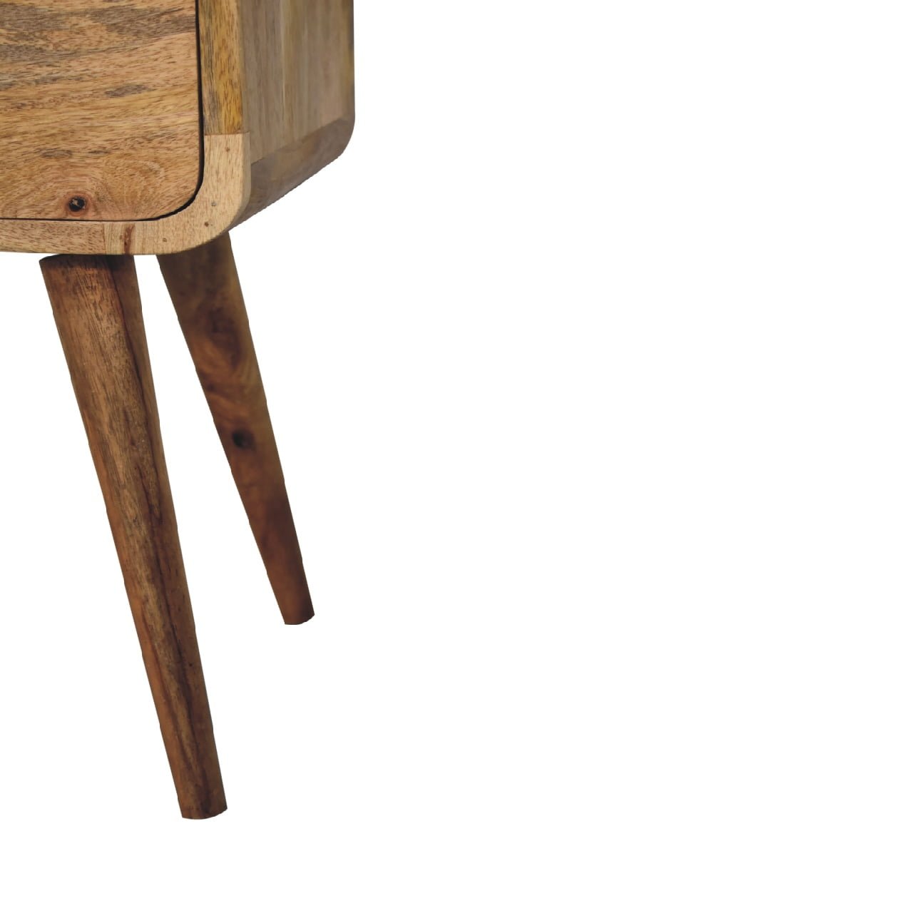 Mini Oak - ish Curved Bedside - Home Chairs