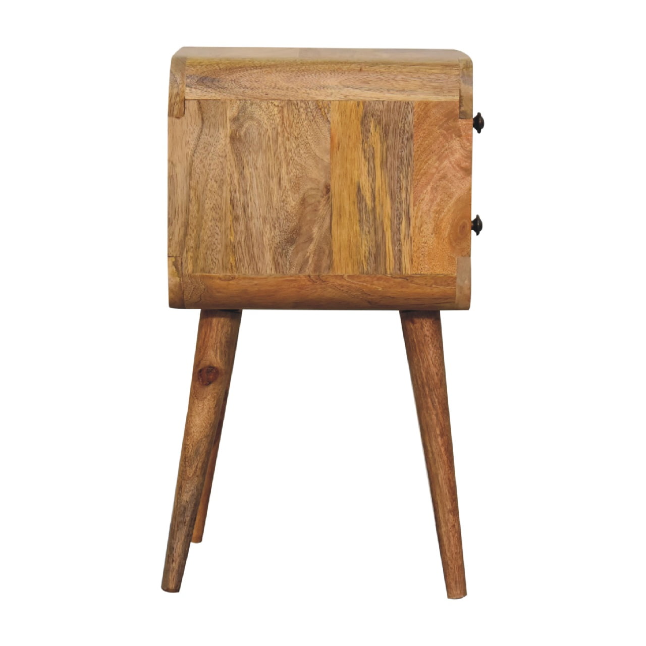 Mini Oak - ish Curved Bedside - Home Chairs