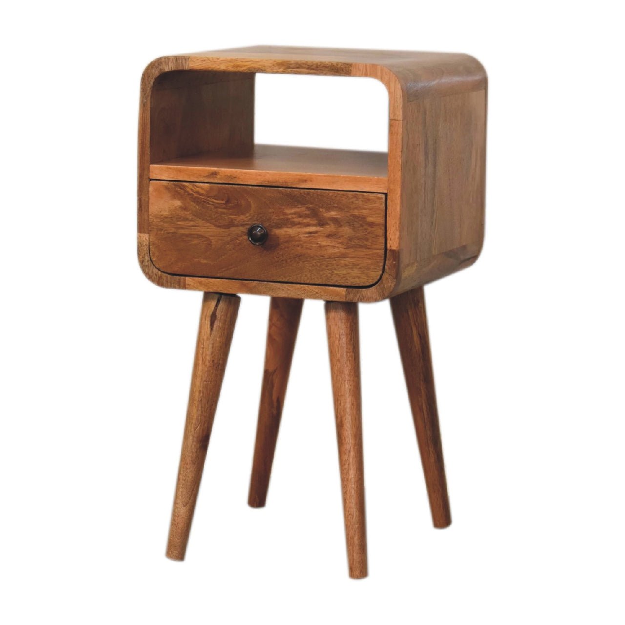 Mini Oakish Curve Open Bedside - Home Chairs