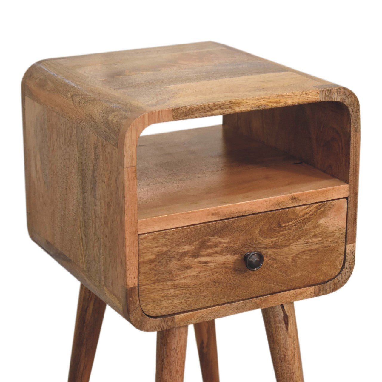 Mini Oakish Curve Open Bedside - Home Chairs