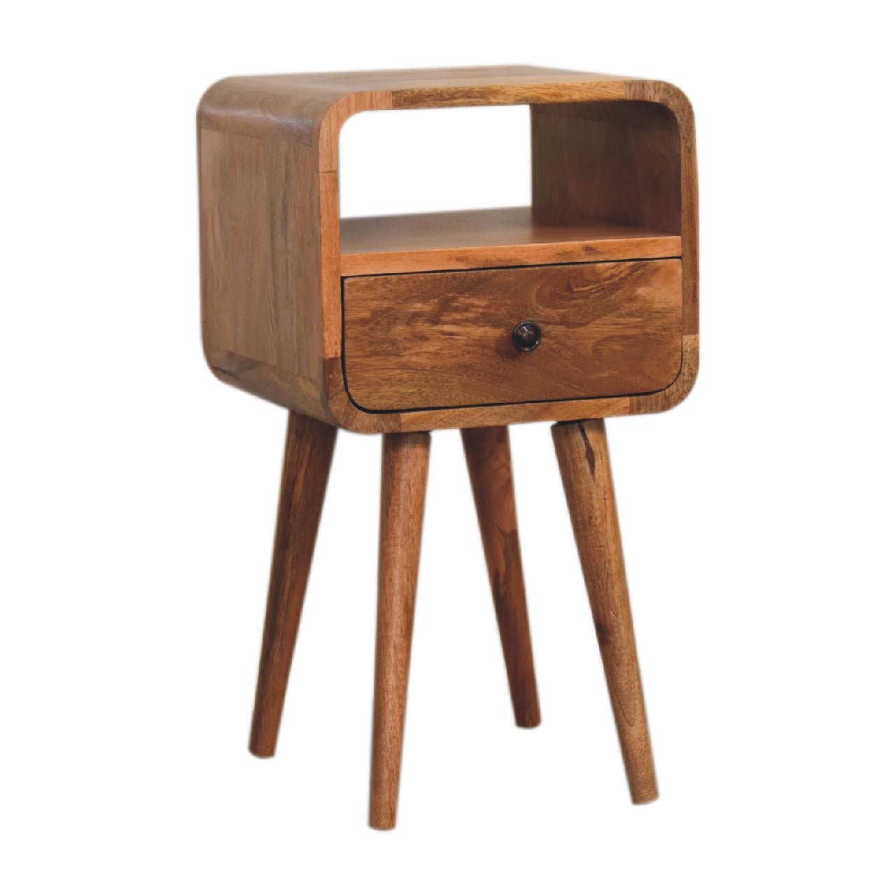 Mini Oakish Curve Open Bedside - Home Chairs