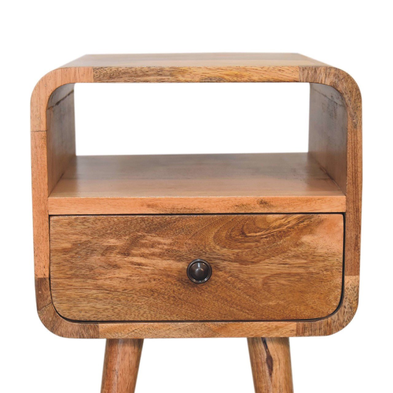 Mini Oakish Curve Open Bedside - Home Chairs