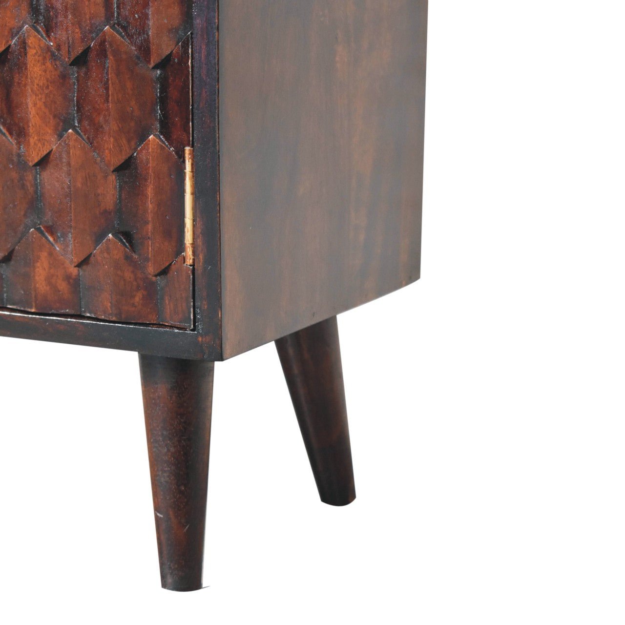 Mini Pineapple Carved Light Walnut Cabinet - Home Chairs