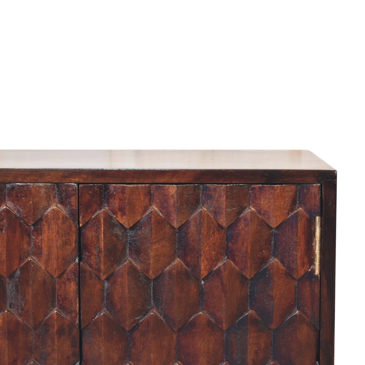 Mini Pineapple Carved Light Walnut Cabinet - Home Chairs