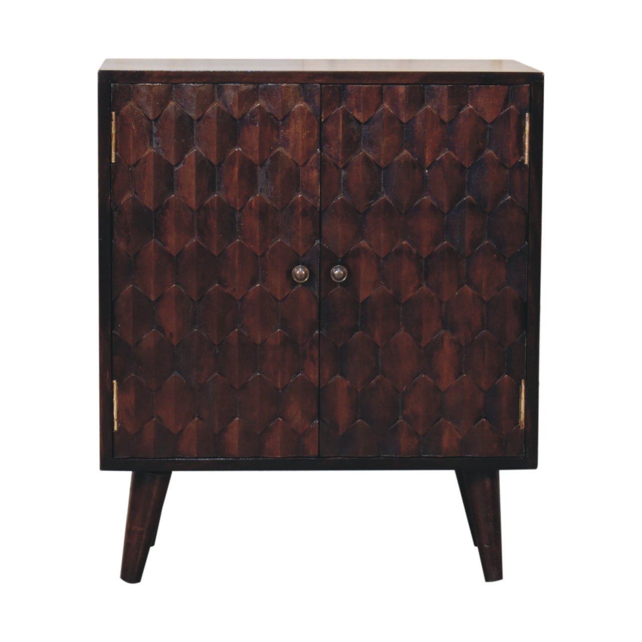 Mini Pineapple Carved Light Walnut Cabinet - Home Chairs