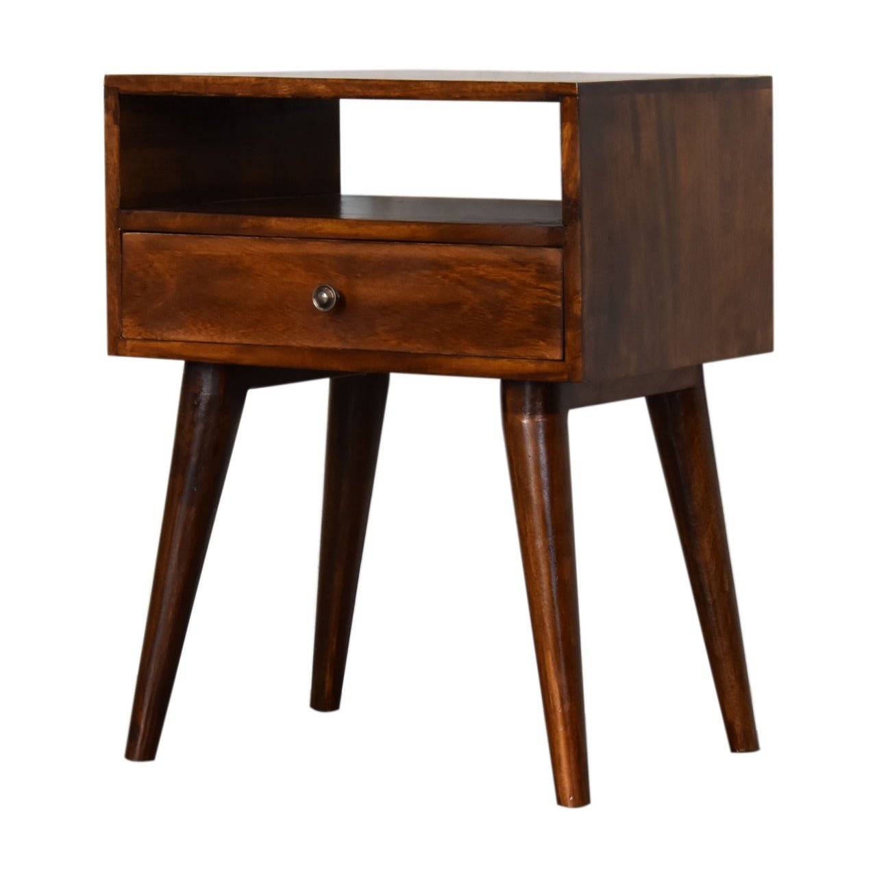 Modern Chestnut Solid Wood Bedside - Home Chairs