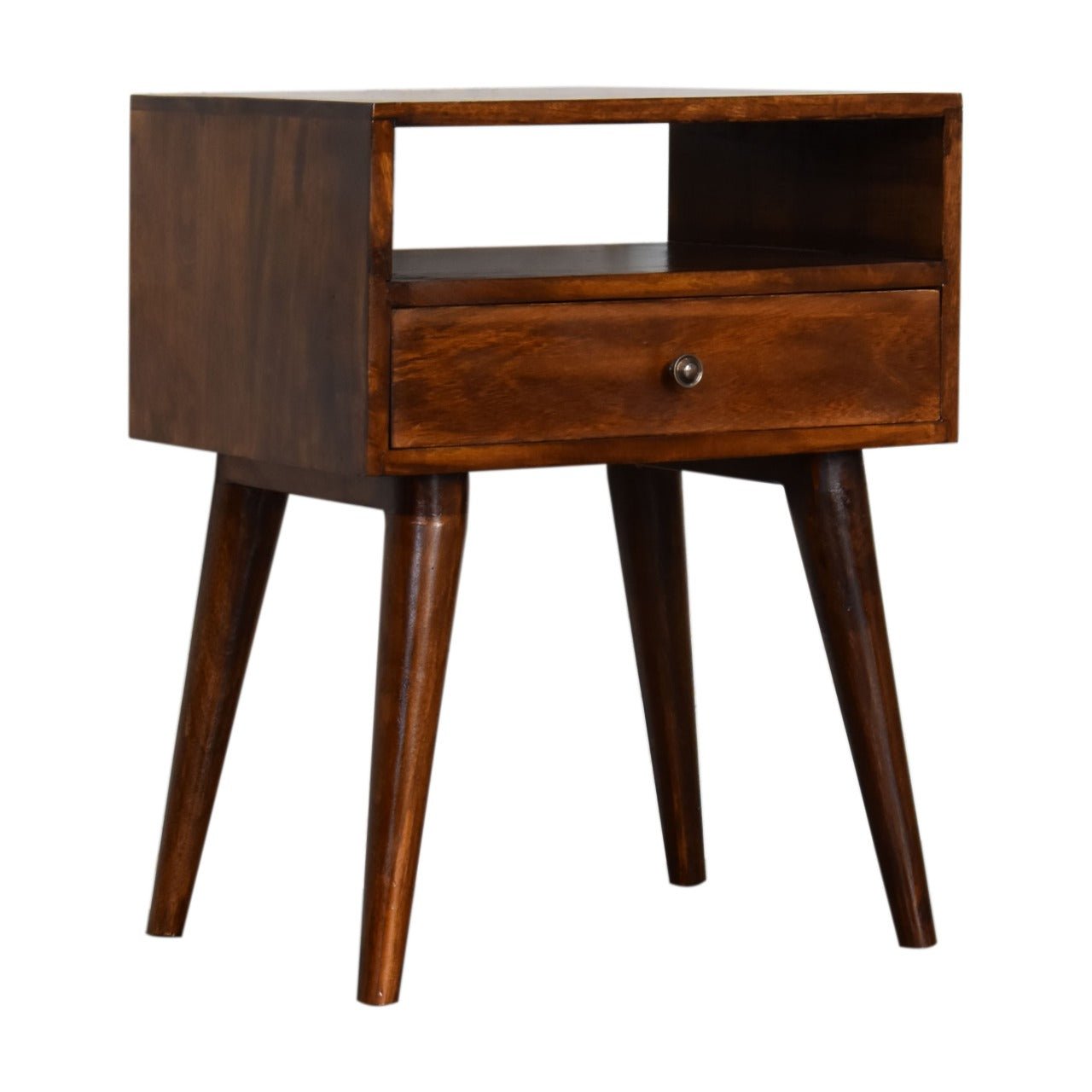 Modern Chestnut Solid Wood Bedside - Home Chairs