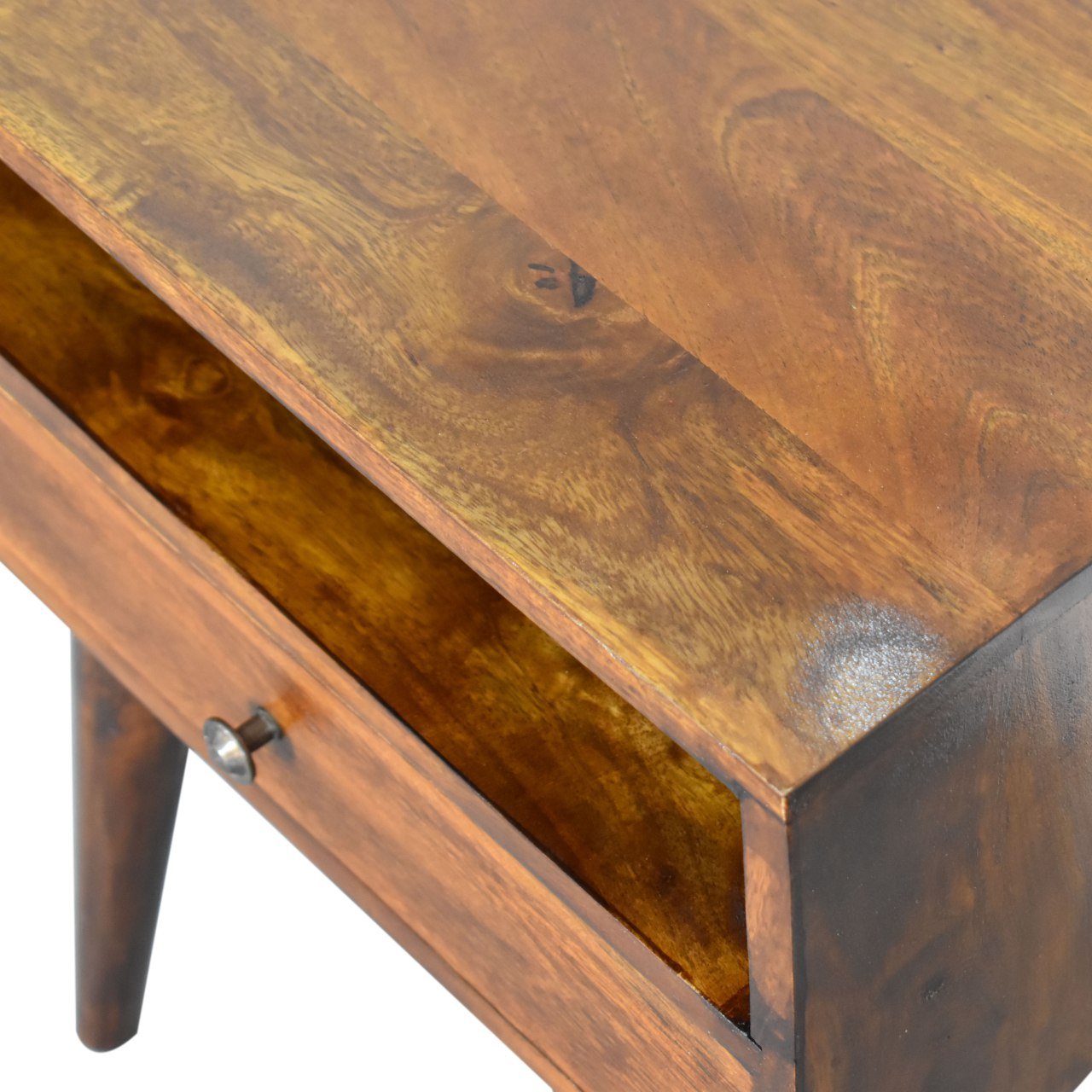 Modern Chestnut Solid Wood Bedside - Home Chairs
