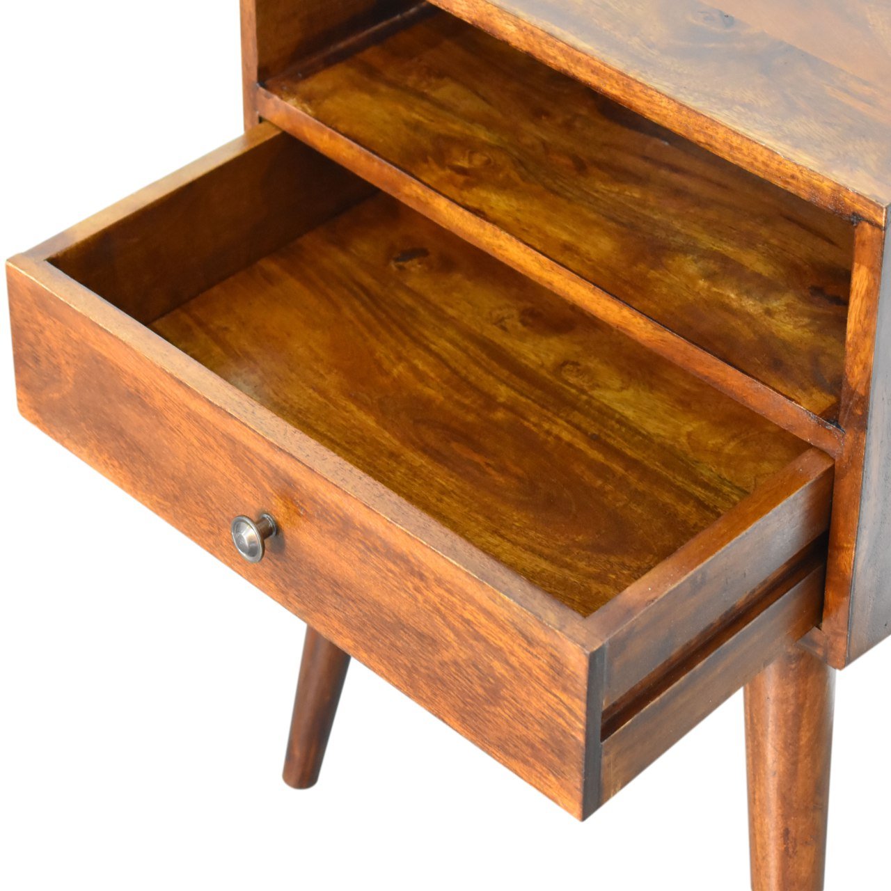 Modern Chestnut Solid Wood Bedside - Home Chairs