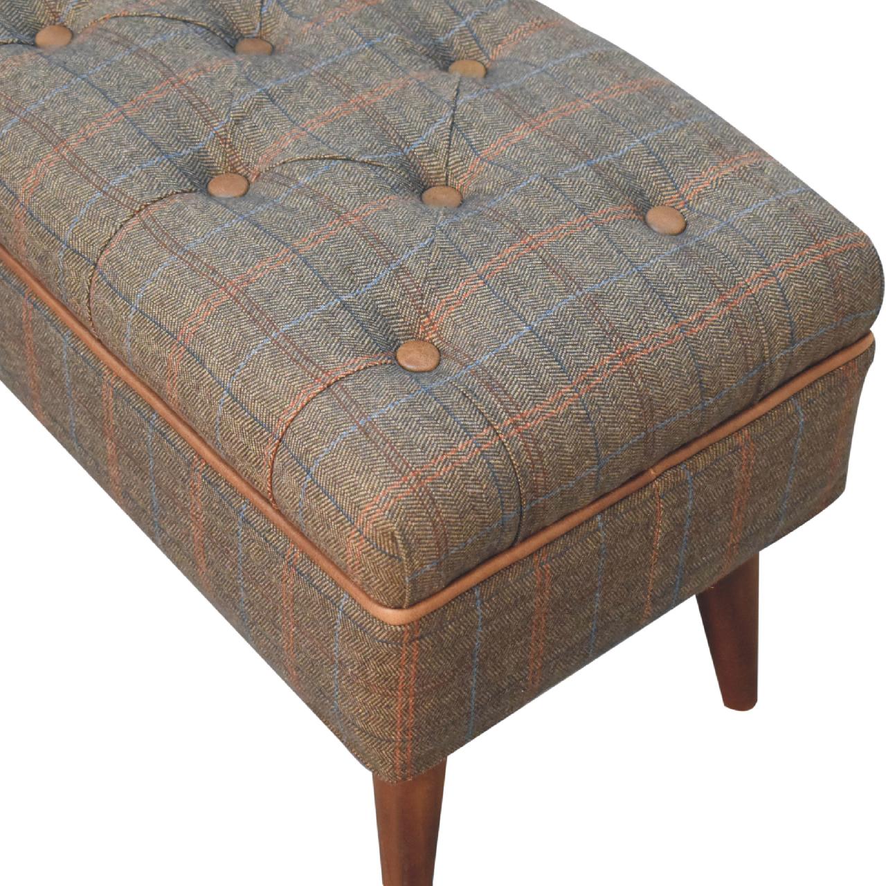 Multi Tweed Buffalo Pipe Bench - Home Chairs