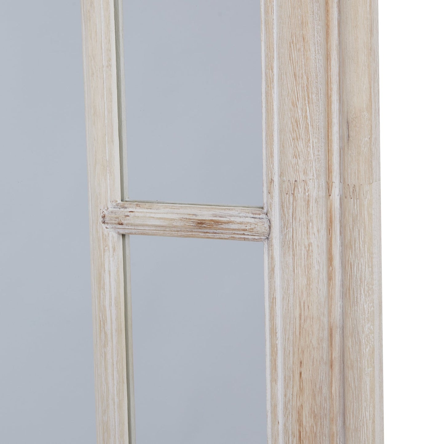 Nell Large Washed Wood Framed Window Mirror - Home Chairs