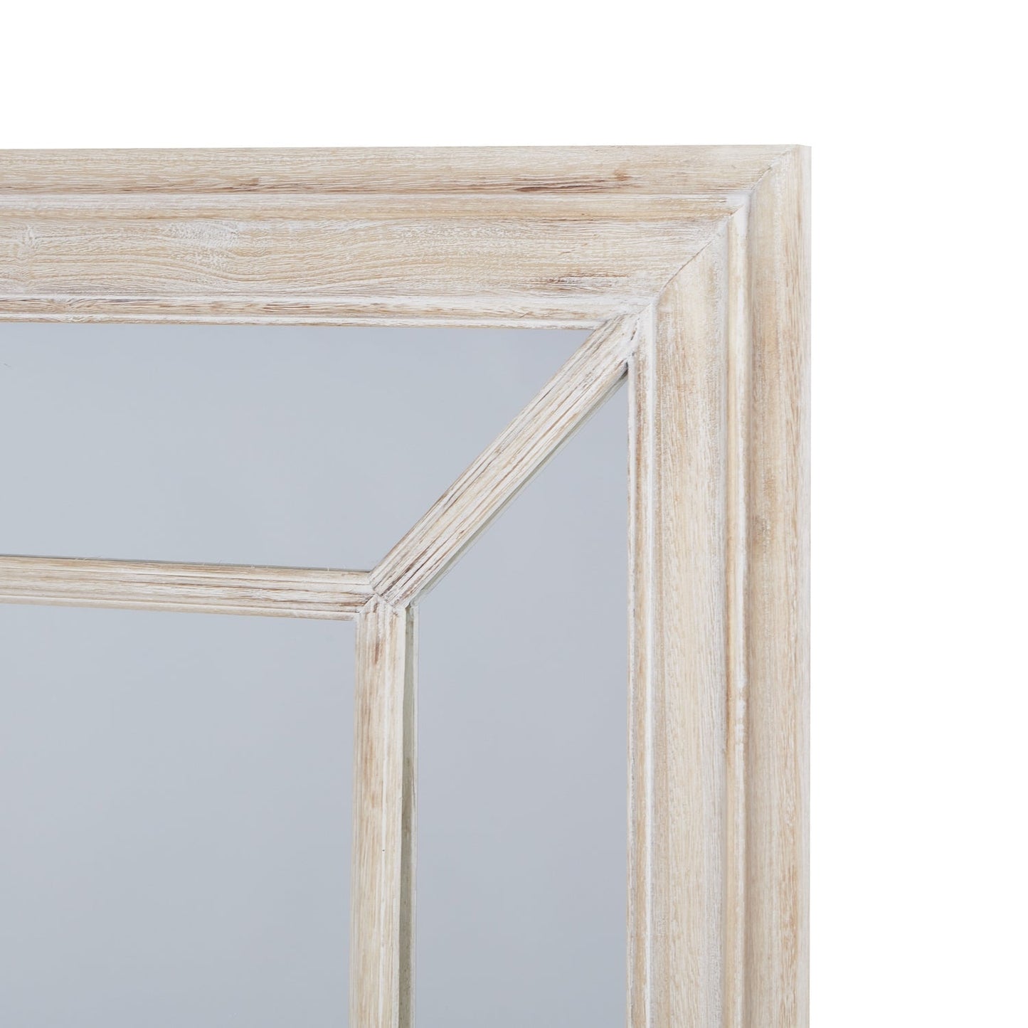 Nell Large Washed Wood Framed Window Mirror - Home Chairs