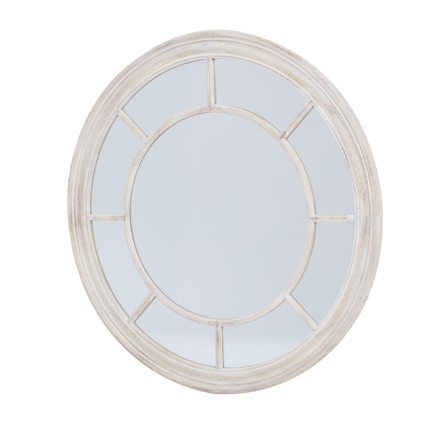 Nell Wood Framed Round Mirror - Home Chairs