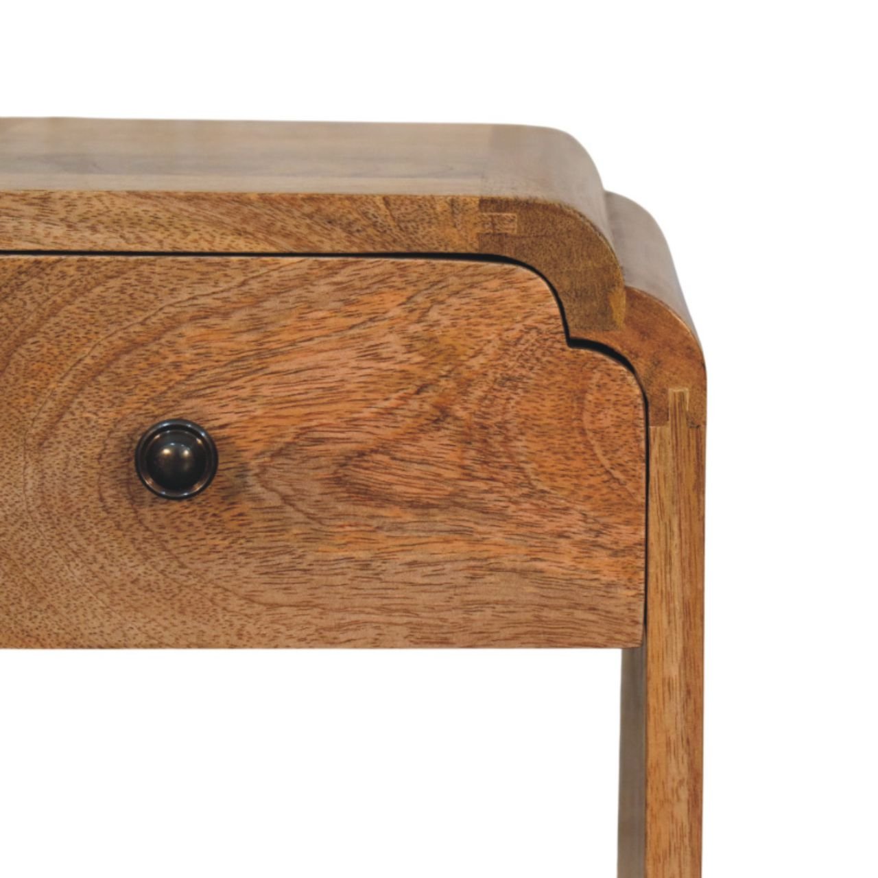 Newton Mini Oak - ish Nightstand with a drawer and open shelf - Home Chairs