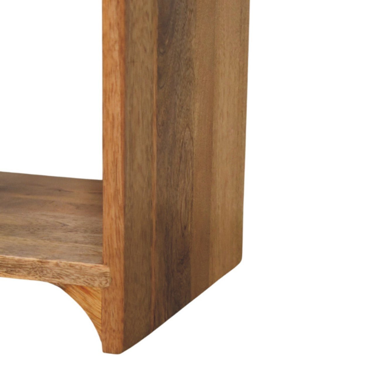 Newton Mini Oak - ish Nightstand with a drawer and open shelf - Home Chairs