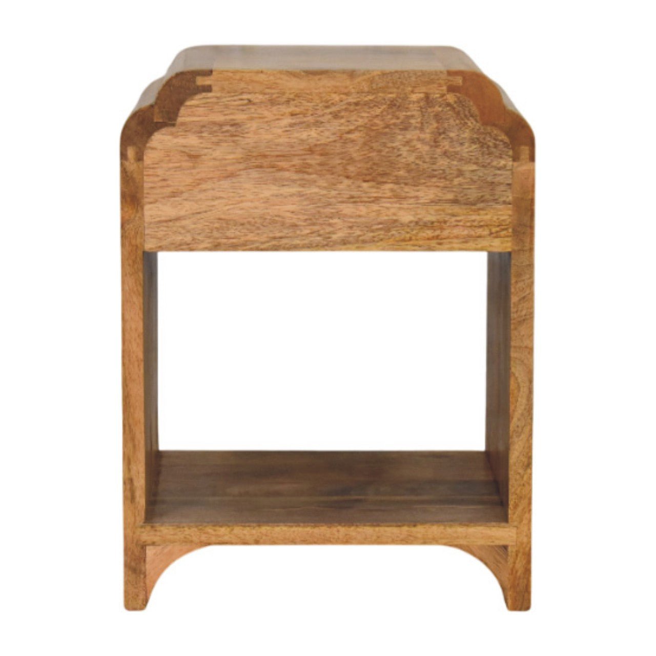 Newton Mini Oak - ish Nightstand with a drawer and open shelf - Home Chairs
