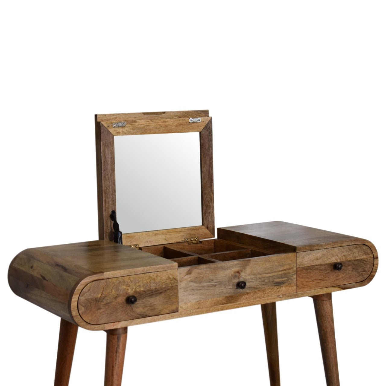 Oak - ish Round Dressing Table - Home Chairs