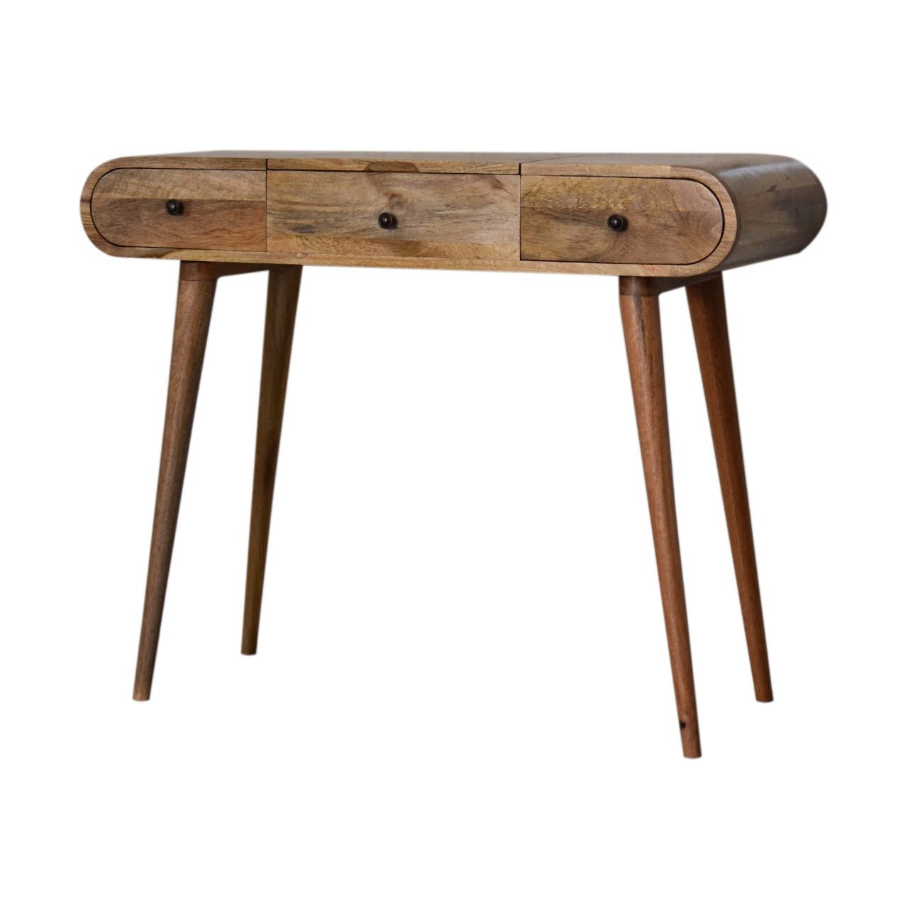 Oak - ish Round Dressing Table - Home Chairs
