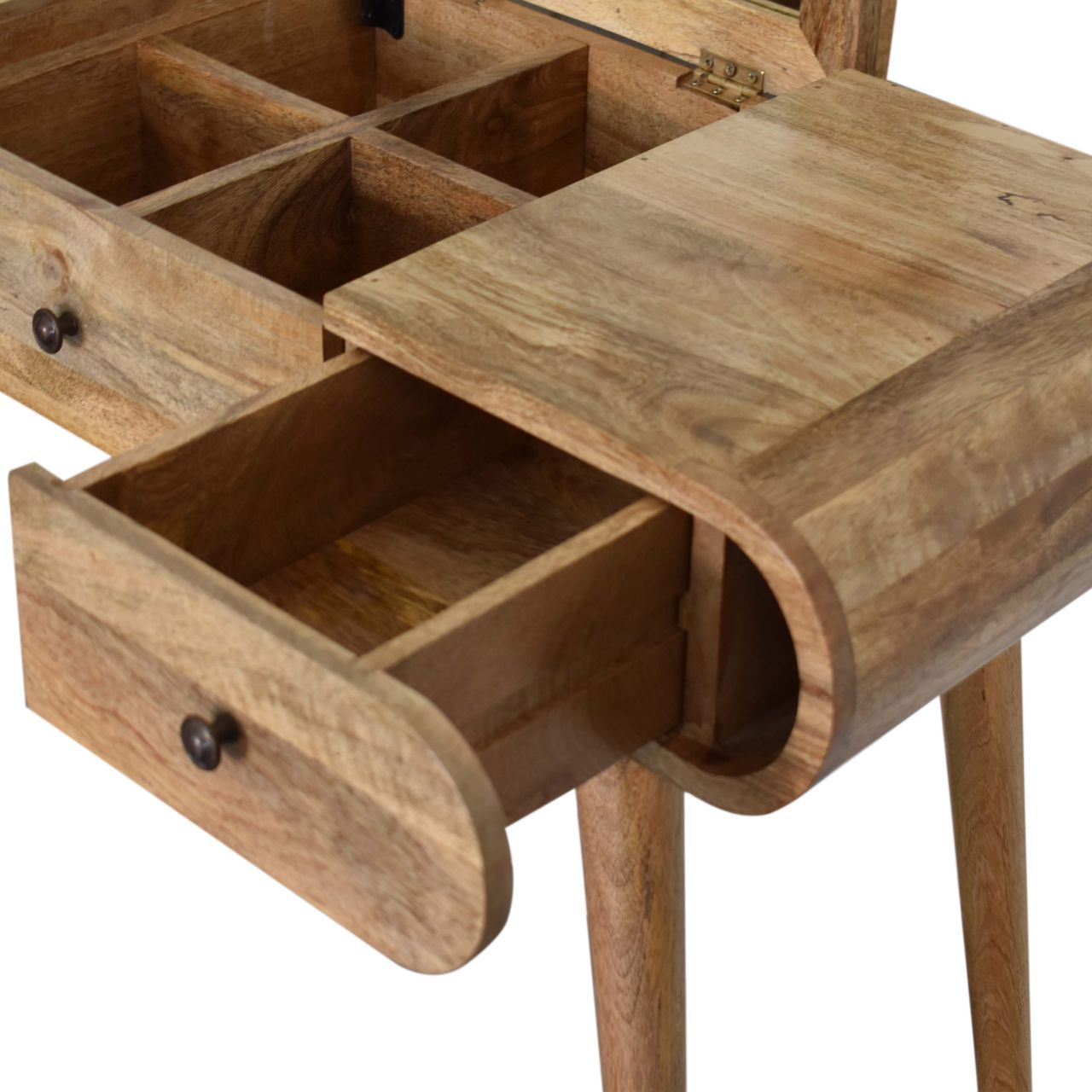 Oak - ish Round Dressing Table - Home Chairs